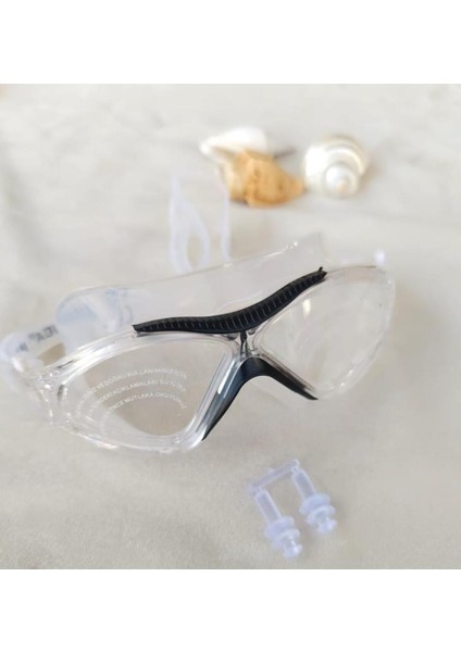 Şeffaf Silikon Burun Tıkaçlı Yüzücü ve Sörf Gözlüğü, Kutulu, Şık ve Konforlu fırsatları