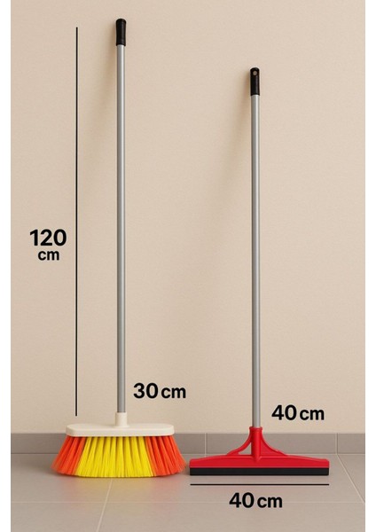 120 cm Saplı Çok Amaçlı Temizlik Seti, Süpürge Ve Çek Çek Paspası fiyatları