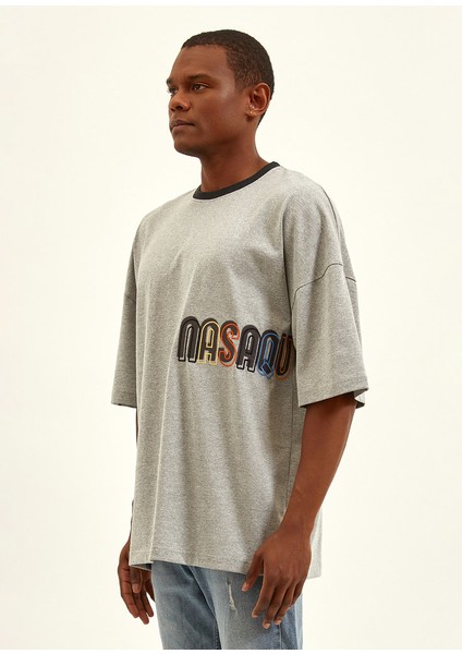 Düşük Omuzlu Gri Krom Oversize T-Shirt fiyatları
