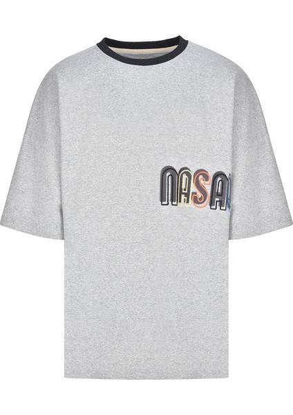 Düşük Omuzlu Gri Krom Oversize T-Shirt fırsatları