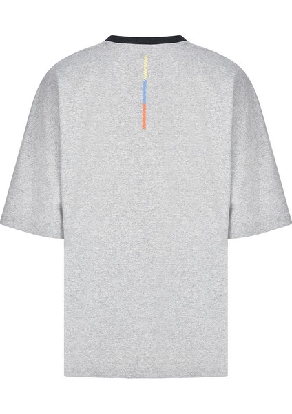 Düşük Omuzlu Gri Krom Oversize T-Shirt indirimleri
