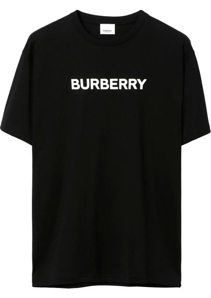 Logo Pamuklu Siyah Erkek T-Shirt