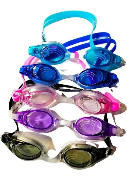 Mavi Esnek Burun Yüzücü Gözlüğü, Hafif ve Konforlu Çanta ile Set