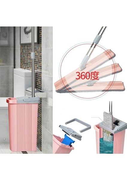 12 lt Ultra Lüx Dayanıklı Mikrofiber Mop Temizlik Seti 5'li Banyo ve Fayans İçin