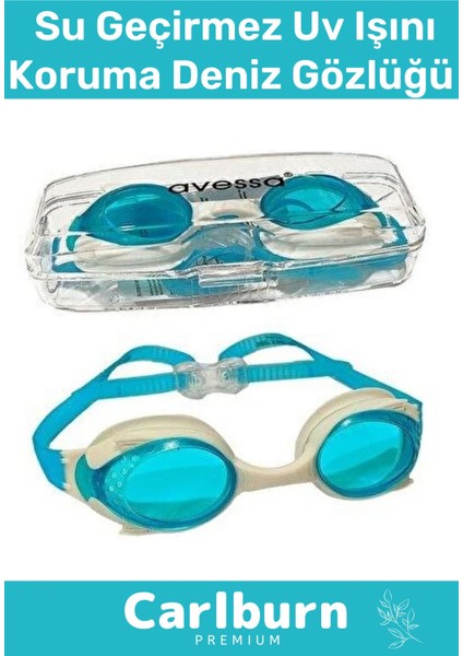 Turkuaz Çocuk Deniz Gözlüğü, Ayarlanabilir, Su Geçirmez, Uv Koruma, Silikon, Antifog