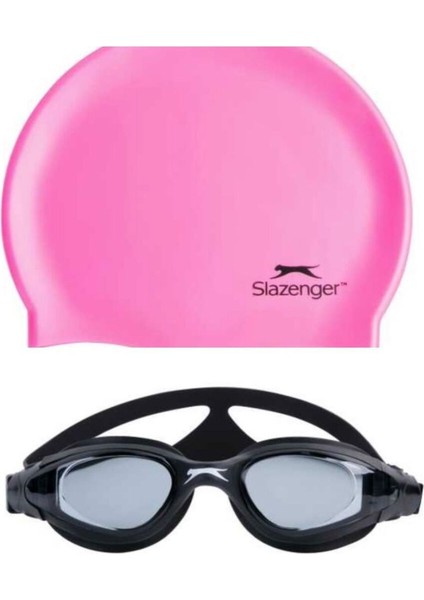 Yetişkin Yüzücü Gözlüğü Aero GS26 Siyah Pembe, Konfor ve Şeffaf Görüş