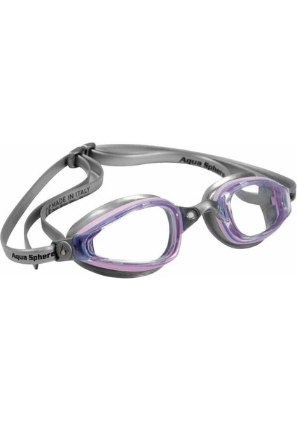 Renkli Yüzücü Gözlüğü, Pembe/ gri Çerçeve, Şeffaf Cam, Konforlu ve Şık Tasarım