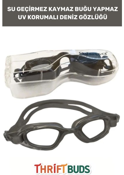 Ayarlanabilir Su Geçirmez Uv Koruma Silikon Deniz Gözlüğü Siyah
