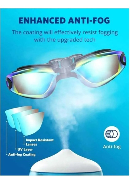 Mavi Anti- Fog Havuz ve Deniz Gözlüğü, Profesyonel Antrenman Gözlük