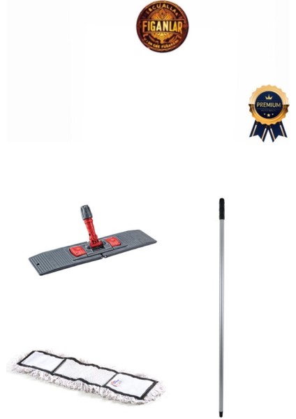 50 cm Nemli Zincir Dikiş Kalın Mop Seti, Sap ve Aparat ile Rahat Temizlik Sağlar fırsatları