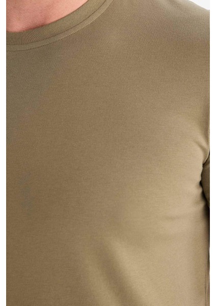 Slim Fit Dar Kesim Bisiklet Yaka Esnek Kumaş Kısa Kollu Tişört E2635AX25SM indirimleri