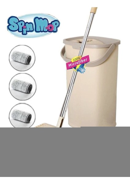 Çok Amaçlı Bezli Temizlik Kova Seti, Yeni Nesil Spin Mop ile Kolay Temizlik