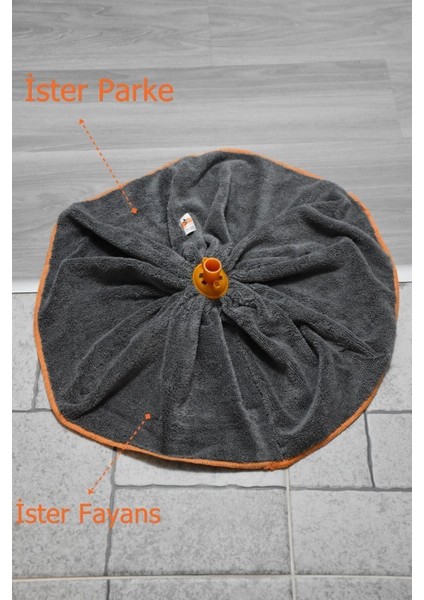 3'Lü Mikrofiber Paspas Mop Sap Seti, Gri, Mega Boy, Yüksek Kalite, Yedek Uçlu