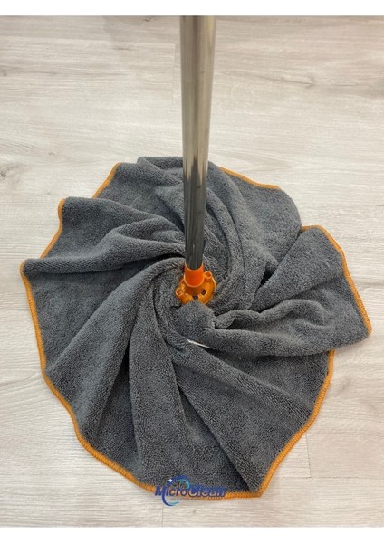3'Lü Mikrofiber Paspas Mop Sap Seti, Gri, Mega Boy, Yüksek Kalite, Yedek Uçlu