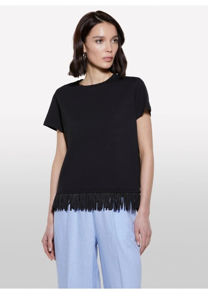 Bisiklet Yaka Siyah Kadın T-Shirt 3096L107J fiyatları