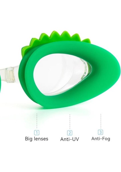 Yeşil Çocuk Yüzücü Gözlüğü, Su Geçirmez, Anti- Sis, Uv Koruma modelleri