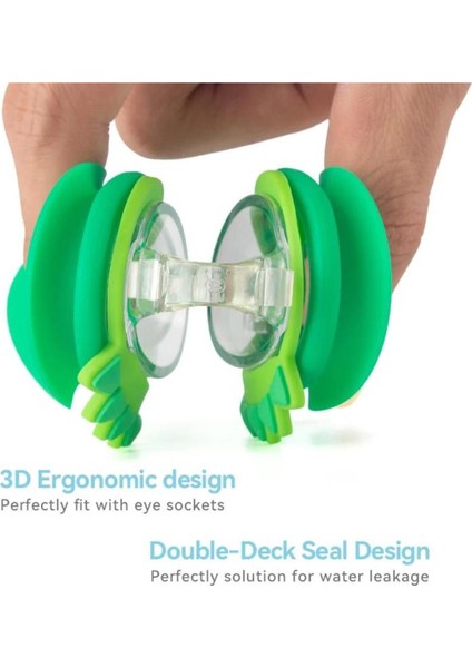 Yeşil Çocuk Yüzücü Gözlüğü, Su Geçirmez, Anti- Sis, Uv Koruma fırsatları