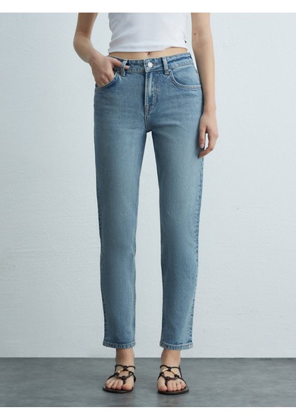 Kadın Rebecca Dar Paça Yüksek Bel Jean Pantolon fiyatları