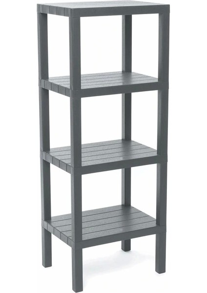 4 Raflı Gri Modüler Ünite Plastik