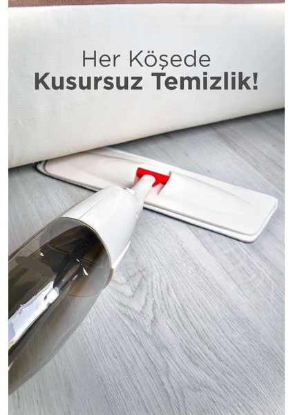 Dönen Su Hazneli Püskürtmeli Spreyli 3'lü Mop Seti