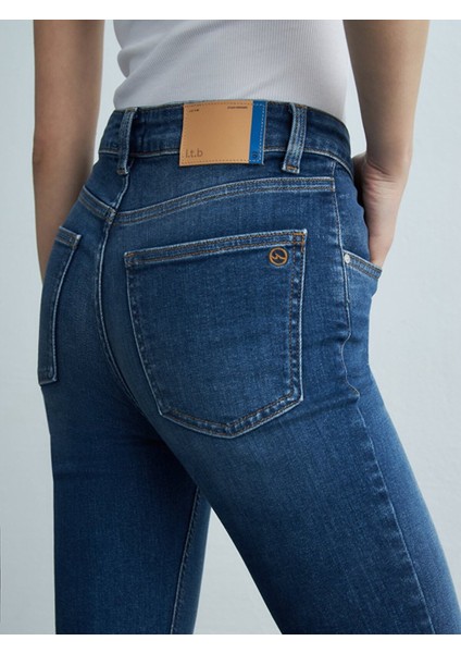 Kadın Lıssy Ispanyol Paça Yüksek Bel Jean Pantolon indirimleri