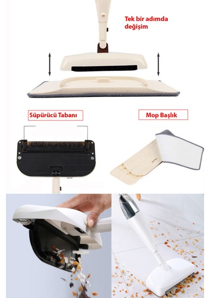 3'ü 1 Arada Temizlik Seti, Paspas, Gırgır Ve Sprey Mop, Temizlik Kolaylığı