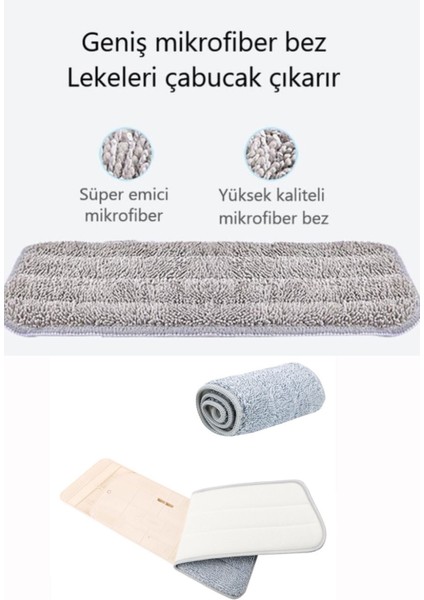 3'ü 1 Arada Temizlik Seti, Paspas, Gırgır Ve Sprey Mop, Temizlik Kolaylığı