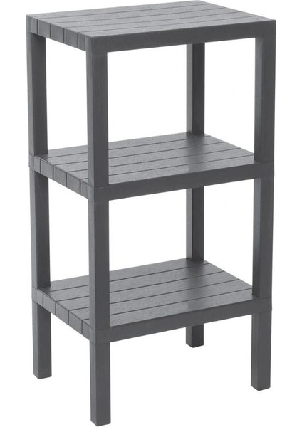 3 Raflı Gri Modüler Ünite Plastik