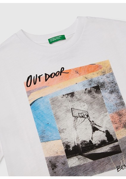 Baskılı Beyaz Erkek Çocuk T-Shirt 3SLUC10P8 fiyatları