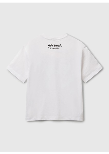 Baskılı Beyaz Erkek Çocuk T-Shirt 3SLUC10P8 modelleri