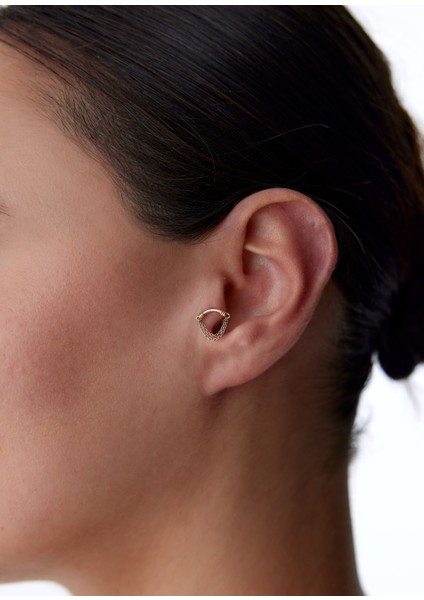 Eğik Çubuklu Birleşik Zincir 14 Ayar Kadın Tragus Piercing