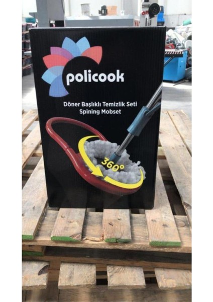 Çok Amaçlı Döner Başlıklı Temizlik Seti, Paspas ve Mop, Şık Siyah Tasarım indirimleri