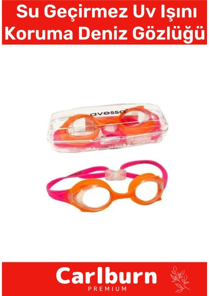 Renkli Çocuk Deniz Gözlüğü, Ayarlanabilir, Su Geçirmez, Uv Koruma, Silikon, Antifog