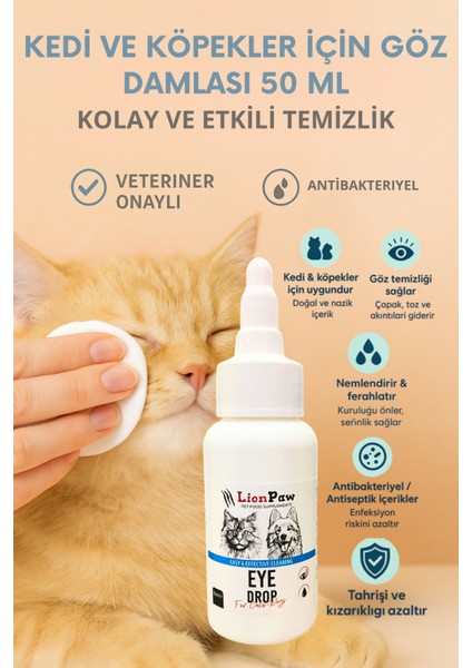 Kedi ve Köpek Göz Temizleme ve Bakım Solüsyonu 50 ML