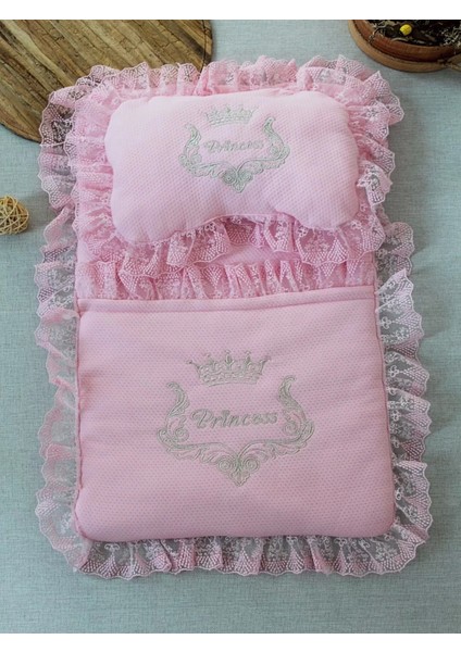 Yenidoğan Sahra Taç Nakışlı Trilüks 2li Alt Açma Seti Pembe fiyatları