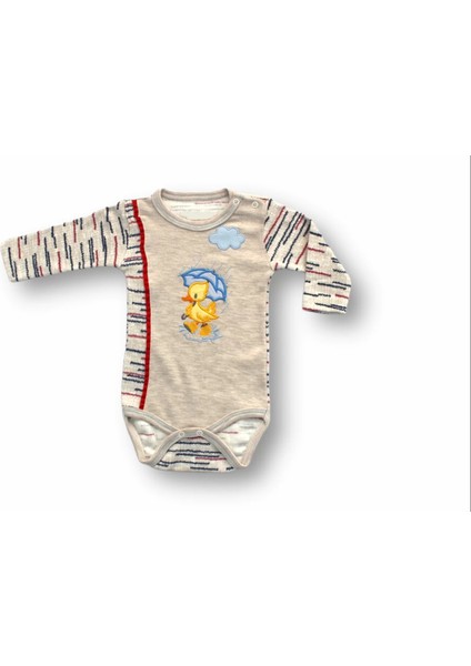 3-6 6-9 9-12 Ay Şemsiyeli Ördek Nakışlı Şapkalı Uzun Kollu Zıbınlı 3lü Kız-Erkek Bebek Takımı Mavi fiyatları