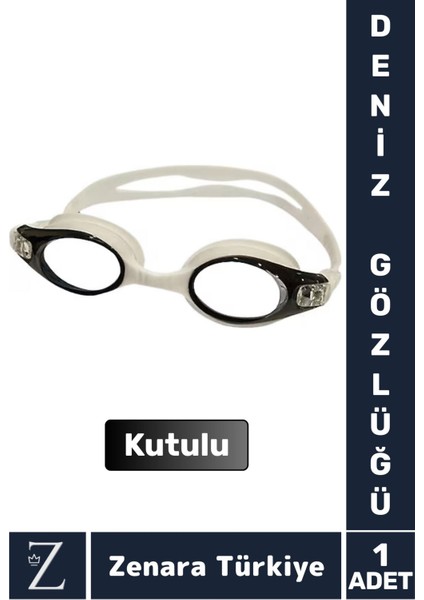 Knittingtr Ayarlanabilir Kayışlı Su Geçirmez Uv Koruma Silikon Deniz Gözlüğü, Kutulu, Anti- Fog, Beyaz
