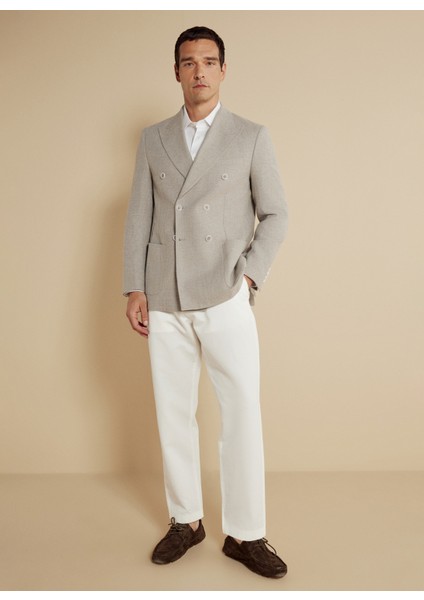 Slim Fit Koyu Bej Erkek Ceket BBSS25MBL014 modelleri