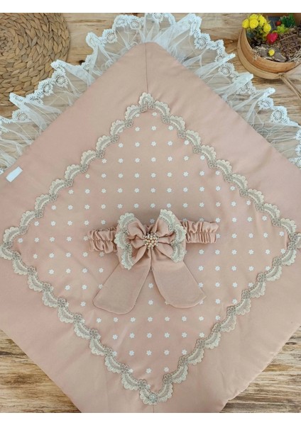 Yenidoğan Pamuk Papatya Desenli Trilüks Unisex Kundak Bebek Battaniyesi Kahverengi modelleri