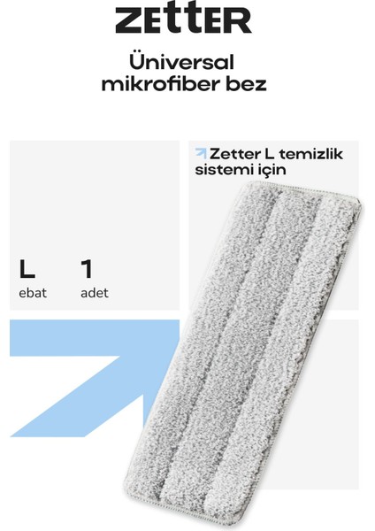 Mikrofiber Yedek Bez, Tablet Mop Için, Large, 1 Adet