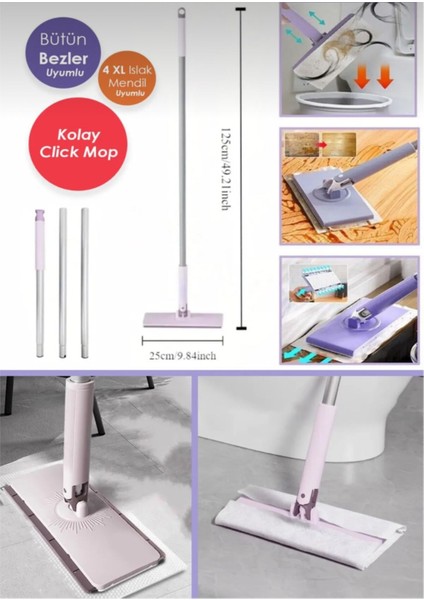 Tüm Bezlere Uyumlu Kendinden Sıkıştırmalı Çok Amaçlı Temizleme Paspası