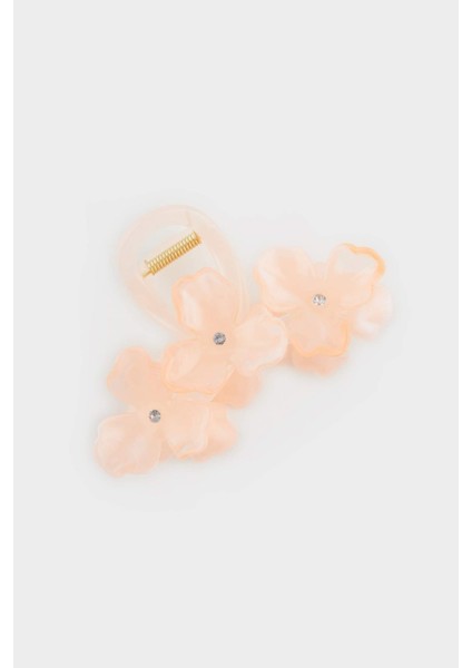 Kadın Pudra Çiçekli Mandal Toka F0656AXNS