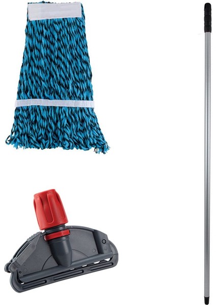 Çift Kovalı Temizlik Arabası Seti, 3 Adet Yedek Mop ve 17 cm Dar Mop Tutucu modelleri