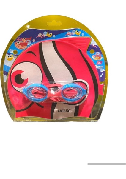 Çocuklar Için Pembe Yüzücü Gözlüğü ve Bone Seti modelleri