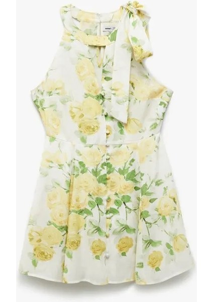 Sarı Mini Kadın Elbise 5SAK80332PW modelleri