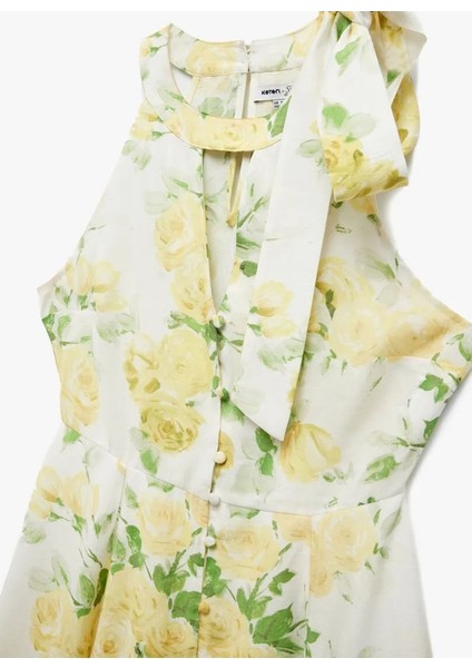 Sarı Mini Kadın Elbise 5SAK80332PW fırsatları