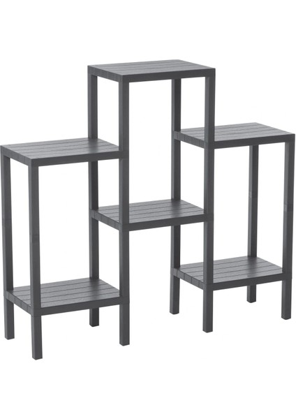 6 Raflı - Gri Modüler Ünite Plastik