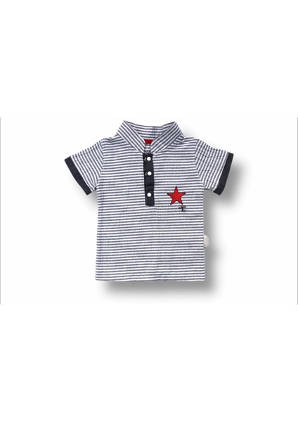 6-9 9-12 12-18 Ay Vip Yaka Şapkalı Kısa Kollu Sweat 3lü Erkek Bebek Takımı Gri fiyatları