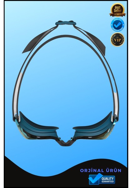 Mavi ve Siyah Aynalı Yüzücü Gözlüğü, Havuz ve Deniz Için Şık Tasarım fırsatları