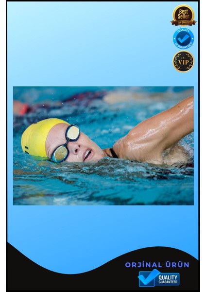 Mavi ve Siyah Aynalı Yüzücü Gözlüğü, Havuz ve Deniz Için Şık Tasarım